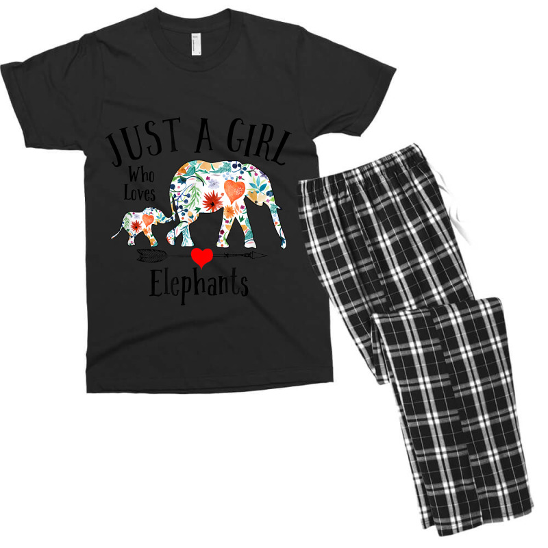 Just A Girl Who Loves Elephants Cute Design For Women Girls Men's T-shirt Pajama Set | Artistshot