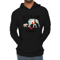 Just A Girl Who Loves Elephants Cute Design For Women Girls Lightweight Hoodie | Artistshot