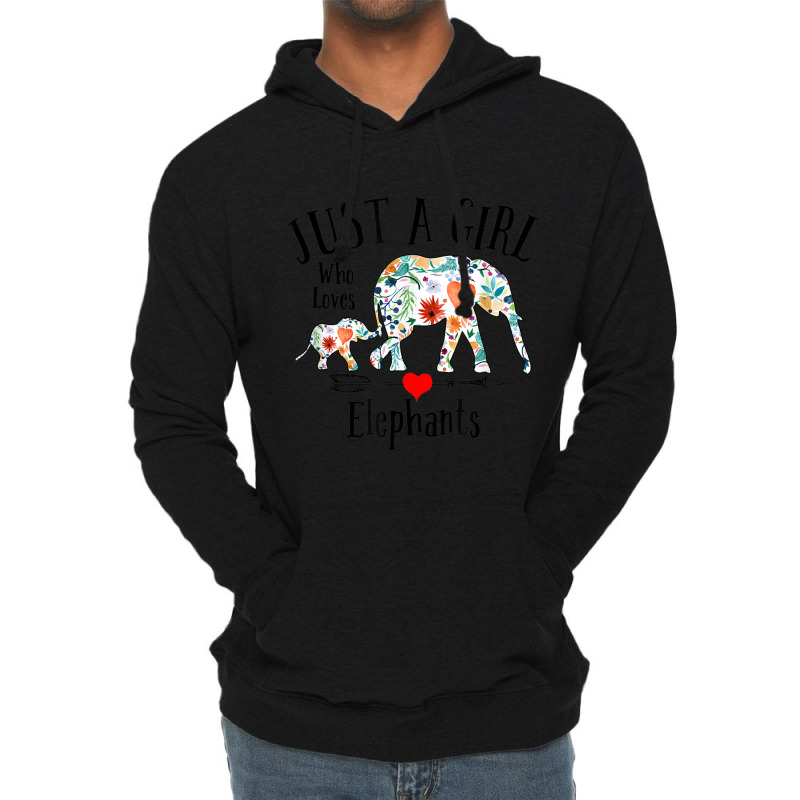 Just A Girl Who Loves Elephants Cute Design For Women Girls Lightweight Hoodie | Artistshot