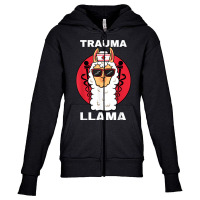 Trauma Llama Emt Responder Emergency Medical Technician Ems T Shirt Youth Zipper Hoodie | Artistshot