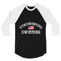 American Flag Synchronized Swimming 3/4 Sleeve Shirt | Artistshot