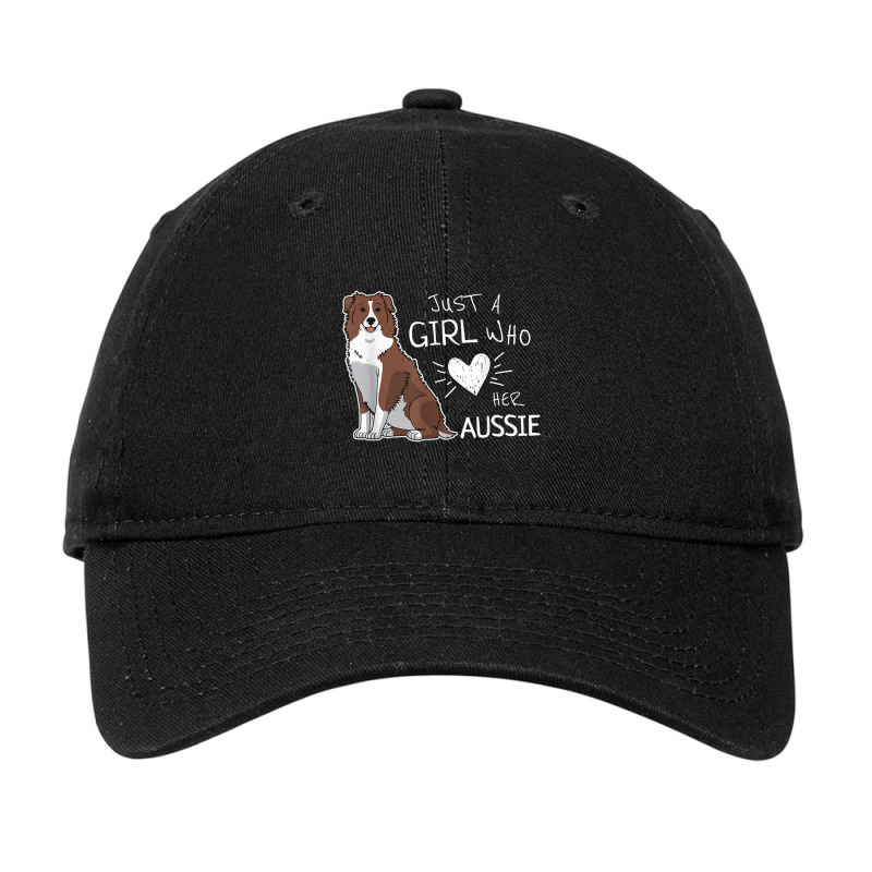 Just A Girl Who Loves Her Australian Shepherd Dog Puppy Love Adjustable Cap by Juan-Design | Artistshot