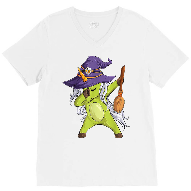 Unicorn Witch Halloween Scary Girls Boys Kids Halloween T Shirt V-neck Tee | Artistshot