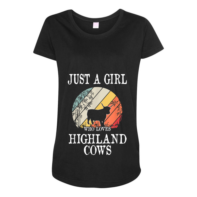 Just A Girl Who Loves Highland Cows Maternity Scoop Neck T-shirt by Juan-Design | Artistshot