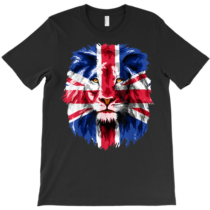 Union Jack Uk Flag Lion Face Great Britain Union Jack Flag T Shirt T-shirt | Artistshot