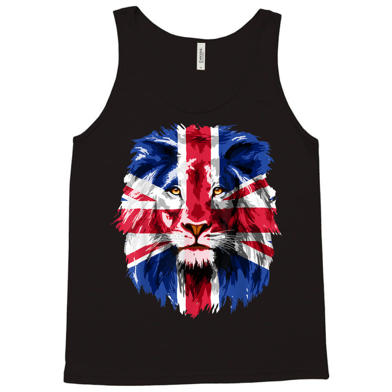 Union Jack Uk Flag Lion Face Great Britain Union Jack Flag T Shirt Tank Top | Artistshot