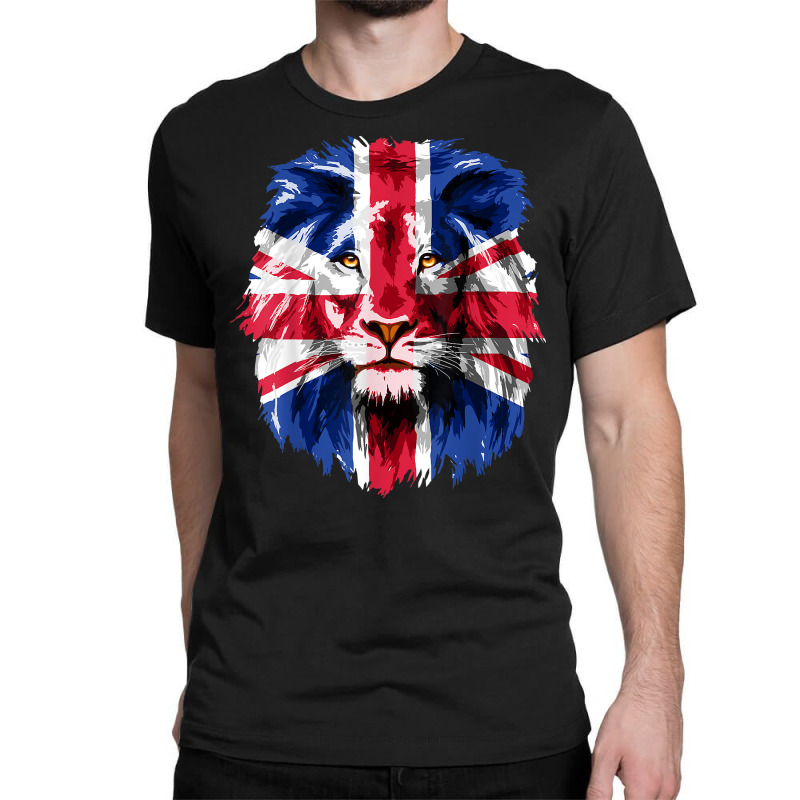 Union Jack Uk Flag Lion Face Great Britain Union Jack Flag T Shirt Classic T-shirt | Artistshot