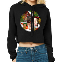 Hampshire Sow Pig Christmas Cropped Hoodie | Artistshot