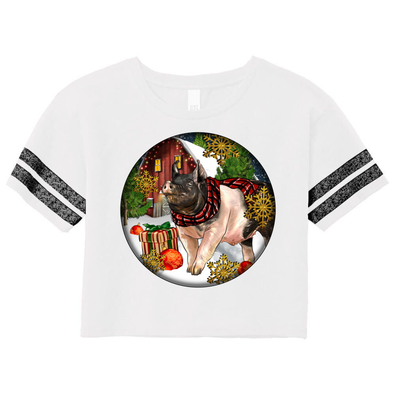 Hampshire Sow Pig Christmas Scorecard Crop Tee by LillyAllenDesigns | Artistshot