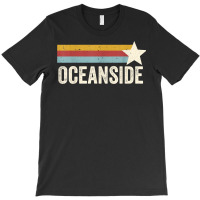 Us American City 70's Star Usa   Vintage Retro Oceanside T Shirt T-shirt | Artistshot