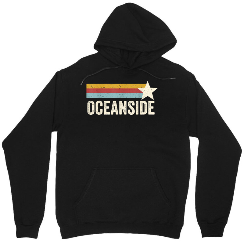 Us American City 70's Star Usa   Vintage Retro Oceanside T Shirt Unisex Hoodie | Artistshot