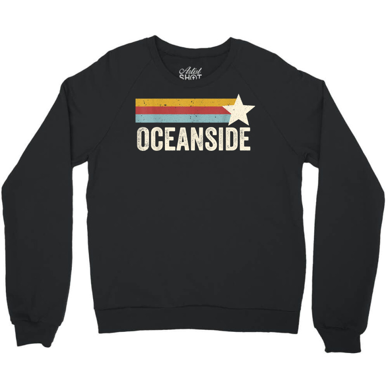 Us American City 70's Star Usa   Vintage Retro Oceanside T Shirt Crewneck Sweatshirt | Artistshot