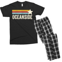 Us American City 70's Star Usa   Vintage Retro Oceanside T Shirt Men's T-shirt Pajama Set | Artistshot