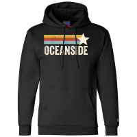 Us American City 70's Star Usa   Vintage Retro Oceanside T Shirt Champion Hoodie | Artistshot