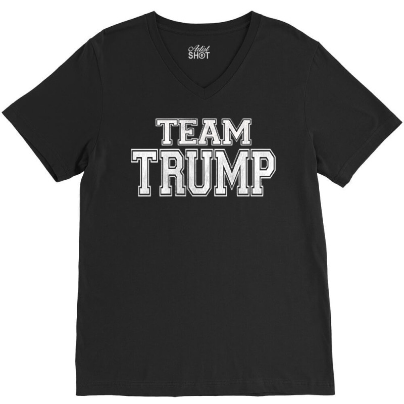 Team Trump Jersey Style Shirt W Trump 45 On Back T Shirt V-neck Tee | Artistshot