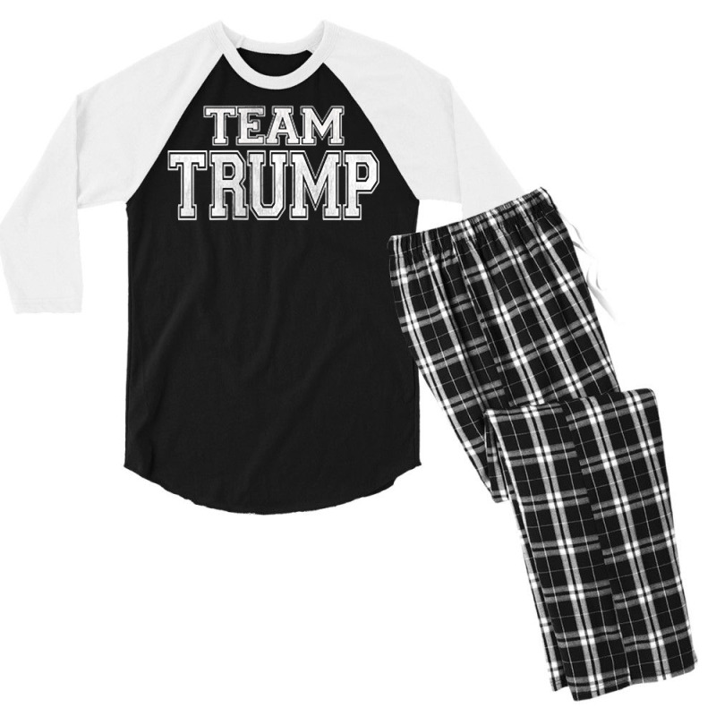 Team Trump Jersey Style Shirt W Trump 45 On Back T Shirt Men's 3/4 Sleeve Pajama Set | Artistshot