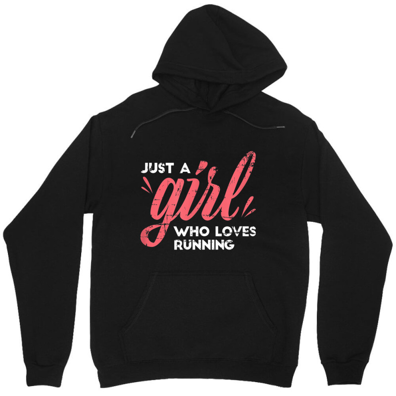 Just A Girl Who Loves Running Girl Track And Field Running Unisex Hoodie by LaytonDesign | Artistshot