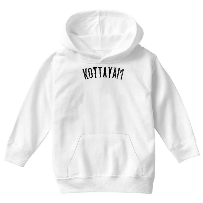 Kottayam India Vintage Black Text Apparel T Shirt Youth Hoodie by plancefbtluceka | Artistshot