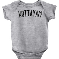 Kottayam India Vintage Black Text Apparel T Shirt Baby Bodysuit | Artistshot