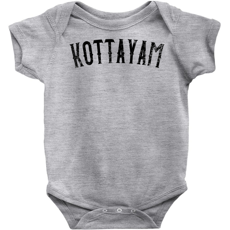 Kottayam India Vintage Black Text Apparel T Shirt Baby Bodysuit by plancefbtluceka | Artistshot