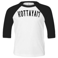 Kottayam India Vintage Black Text Apparel T Shirt Toddler 3/4 Sleeve Tee | Artistshot