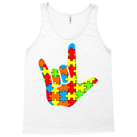 Asl Love Sign Language Autism Gift Awareness Support Tank Top | Artistshot