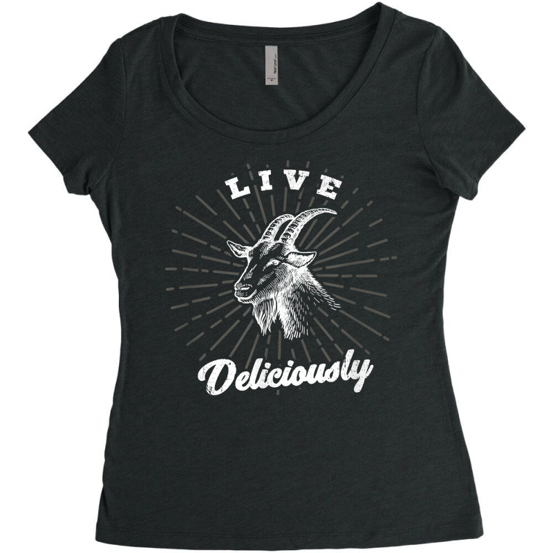 Live Deliciously Occult Wiccan Goat Pagan T Shirt And Gift Women's Triblend Scoop T-shirt by plancefbtluceka | Artistshot