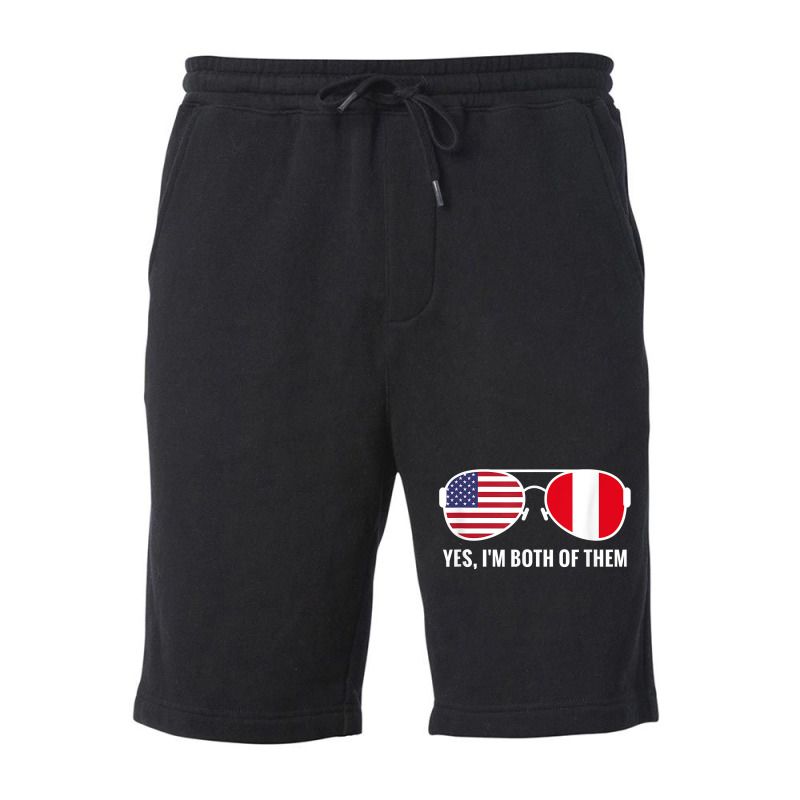 Usa Peru Flag Sunglasses Peruvian Americans T Shirt Fleece Short | Artistshot