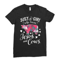 Just A Girl Who Loves Jesus And Cows T  Farmer Lover Ladies Fitted T-shirt | Artistshot