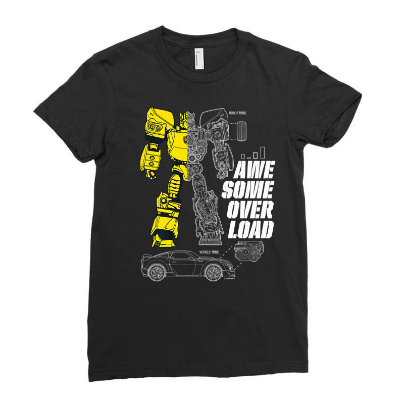 Transformers Bumblebee Awesome Overload Split Premium T Shirt Ladies Fitted T-Shirt by liobuthieleb3 | Artistshot