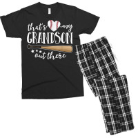 That's My Grandson Out There Gift Women Baseball Grandma T Shirt Men's T-shirt Pajama Set | Artistshot