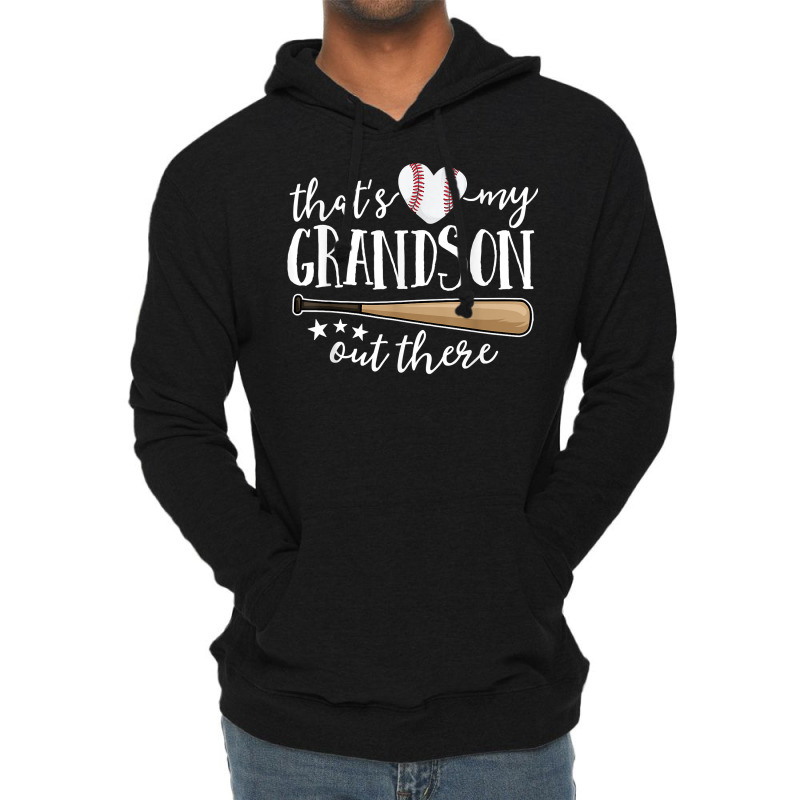 That's My Grandson Out There Gift Women Baseball Grandma T Shirt Lightweight Hoodie | Artistshot