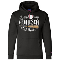 That's My Grandson Out There Gift Women Baseball Grandma T Shirt Champion Hoodie | Artistshot