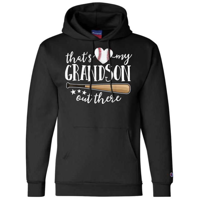 That's My Grandson Out There Gift Women Baseball Grandma T Shirt Champion Hoodie | Artistshot