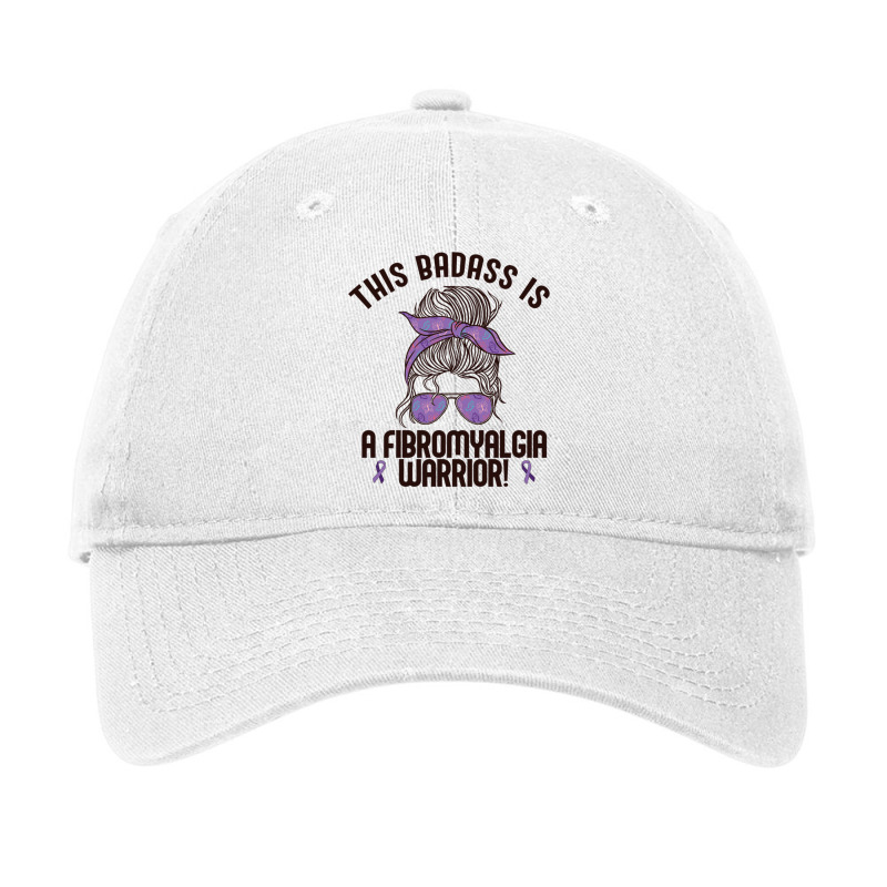 This Badass Is A Fibromyalgia Warrior Awareness Woman Meme Pullover Ho Adjustable Cap | Artistshot