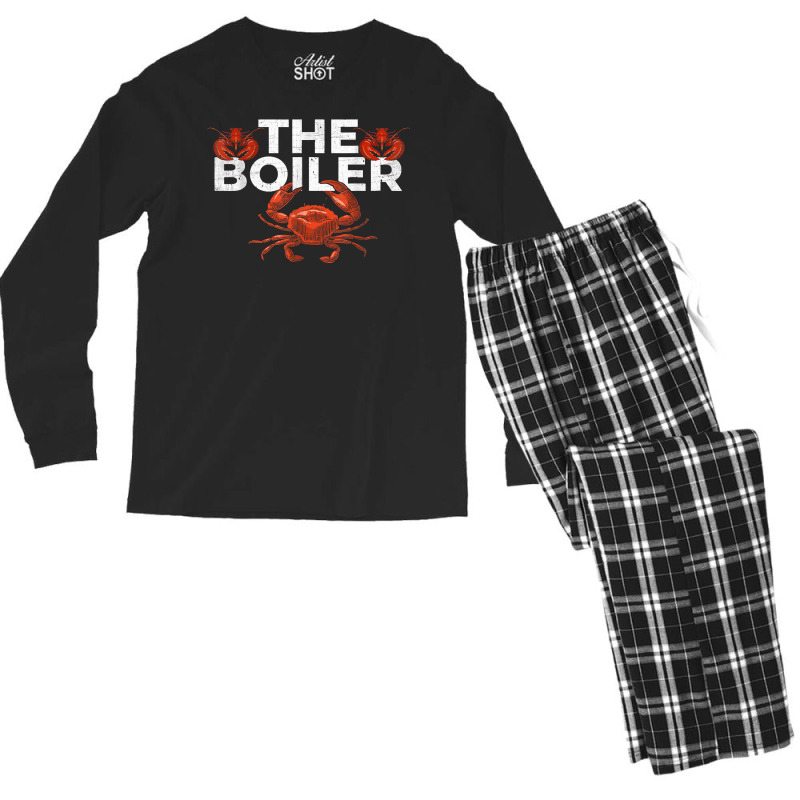 The Boiler   Funny Crab & Lobster Boil Chef T Shirt Men's Long Sleeve Pajama Set | Artistshot