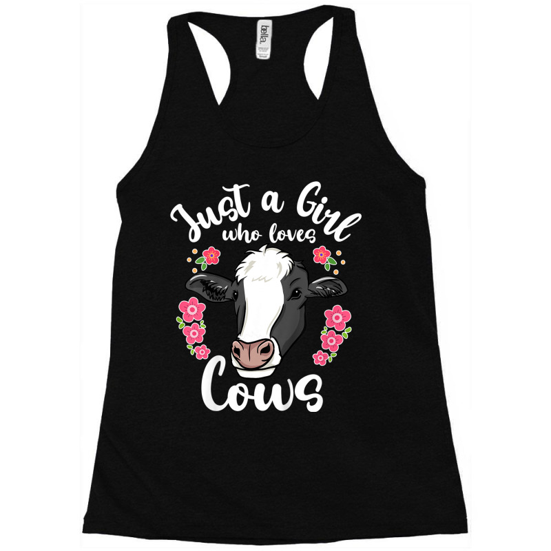 Kids Cow Just A Girl Who Loves Cows Cow Lovers Racerback Tank by Juan-Design | Artistshot