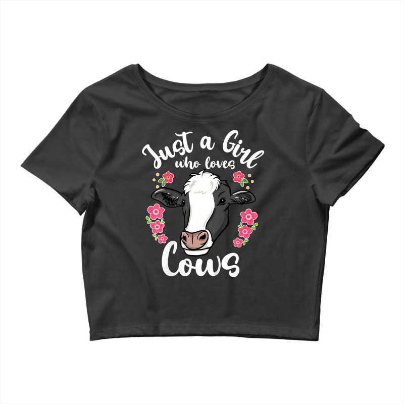 Kids Cow Just A Girl Who Loves Cows Cow Lovers Crop Top by Juan-Design | Artistshot