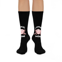 Smiling Axolotl Mexican Walking Fish I Axolotl Questions T Shirt Crew Socks | Artistshot