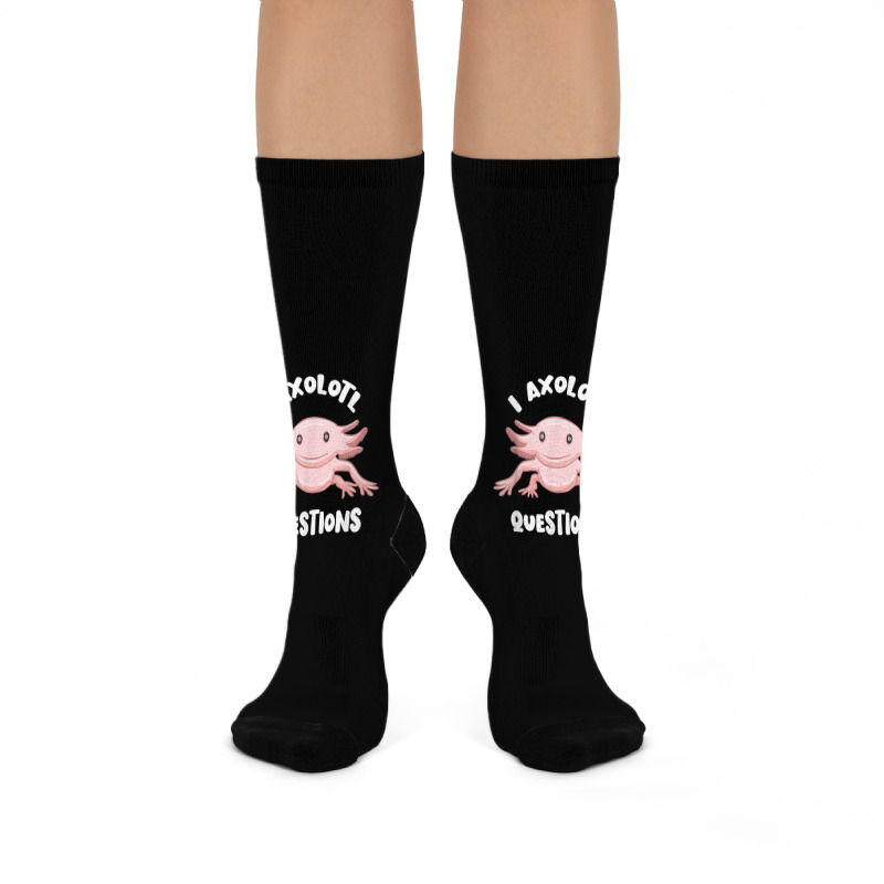 Smiling Axolotl Mexican Walking Fish I Axolotl Questions T Shirt Crew Socks | Artistshot