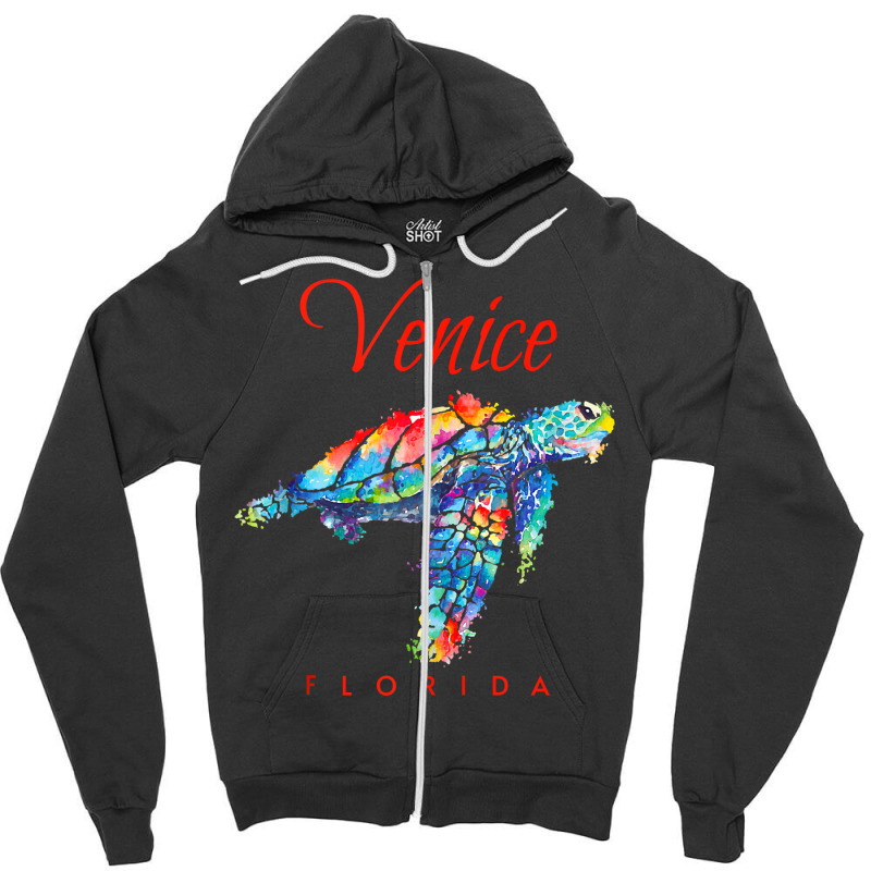 Venice Florida Watercolor Sea Turtle Tank Top Zipper Hoodie | Artistshot