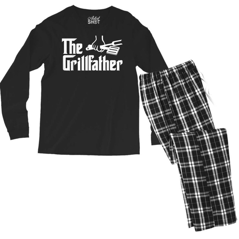 The Grillfather Funny Cool Bbq Grill Chef T Shirt Men's Long Sleeve Pajama Set | Artistshot