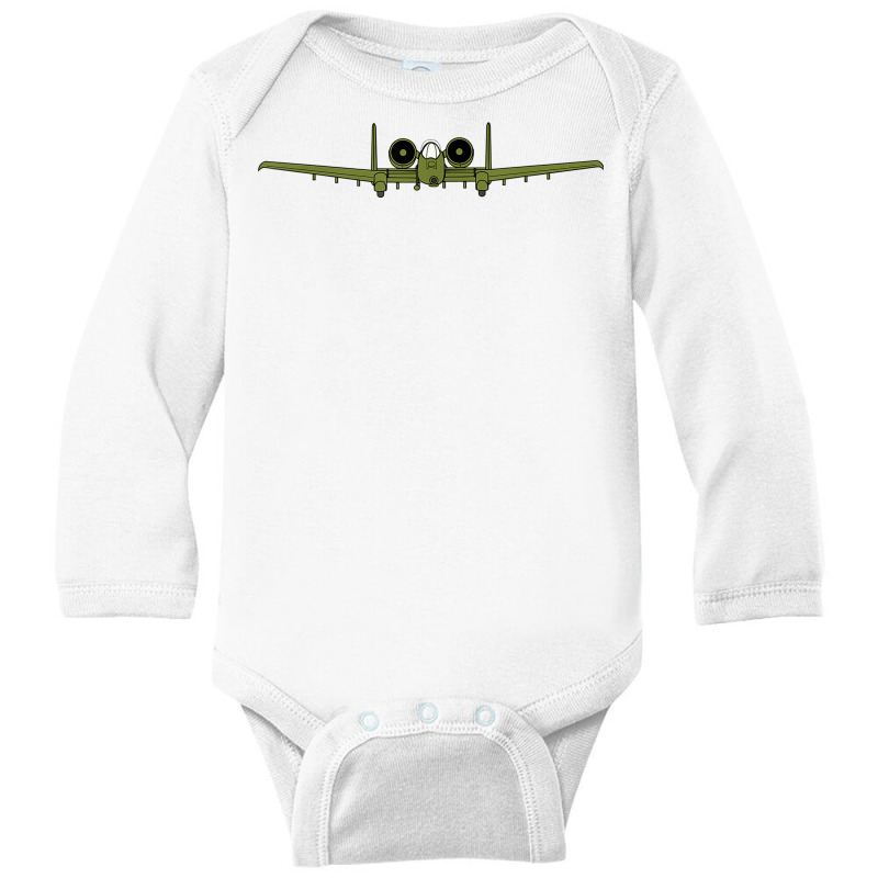 Retro Warplane A10 Thunderbolt Warthog Plane Fighter Jet T Shirt Long Sleeve Baby Bodysuit | Artistshot