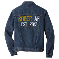 Sober Af Since 2012   10 Year Sobriety Anniversary T Shirt Men Denim Jacket | Artistshot