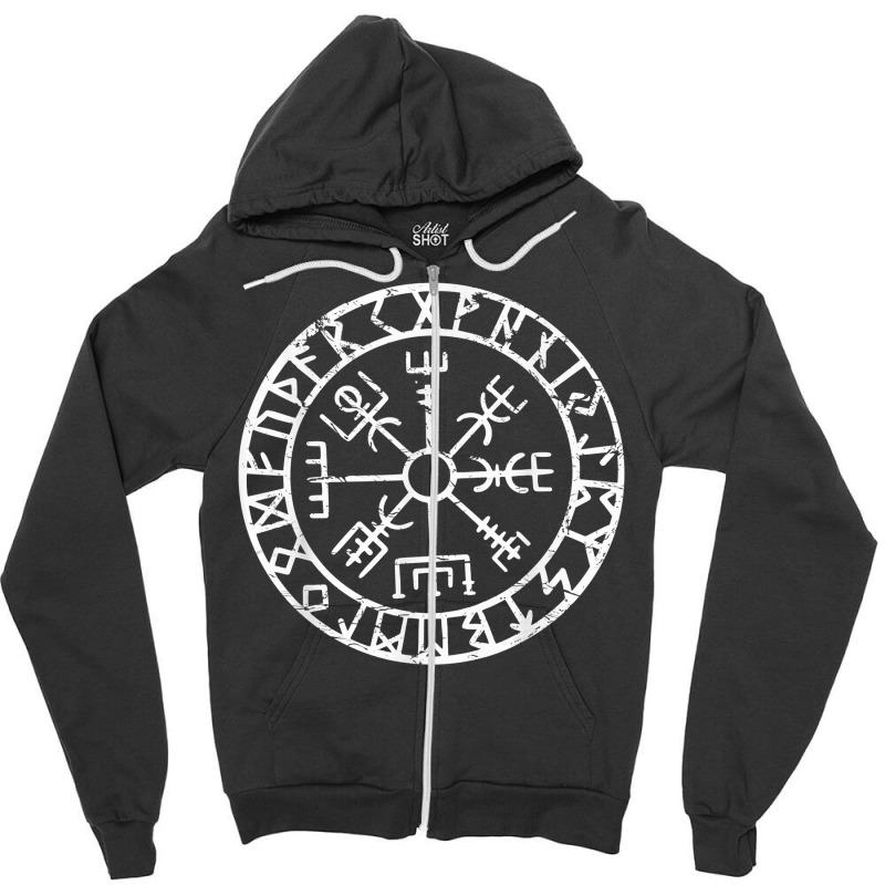 Viking Compass Vegvisir Icelandic Nordic Norse Viking Symbol T Shirt Zipper Hoodie by weidenkifinckvd | Artistshot