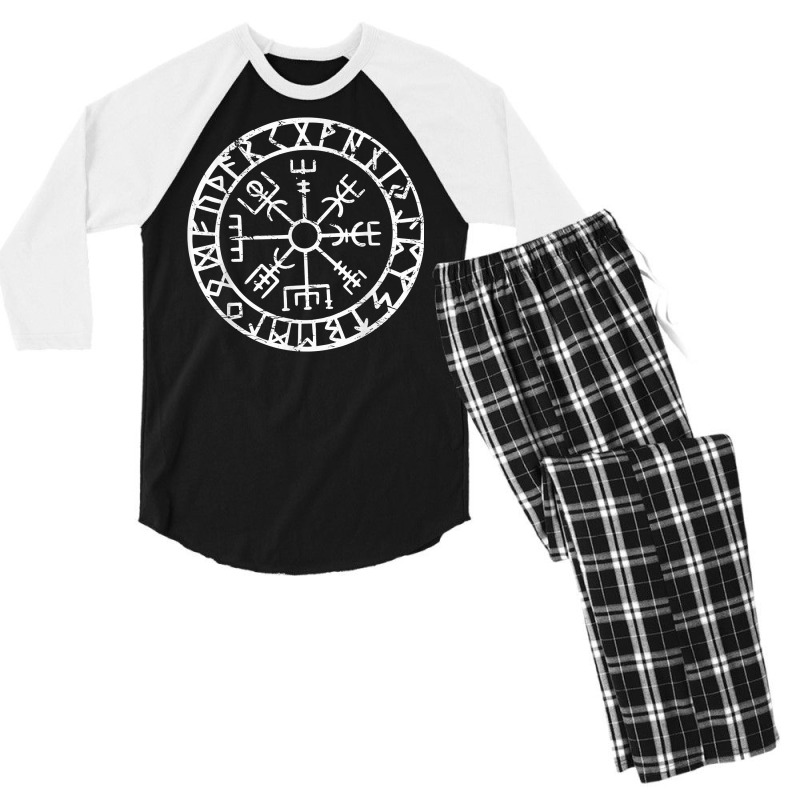 Viking Compass Vegvisir Icelandic Nordic Norse Viking Symbol T Shirt Men's 3/4 Sleeve Pajama Set by weidenkifinckvd | Artistshot