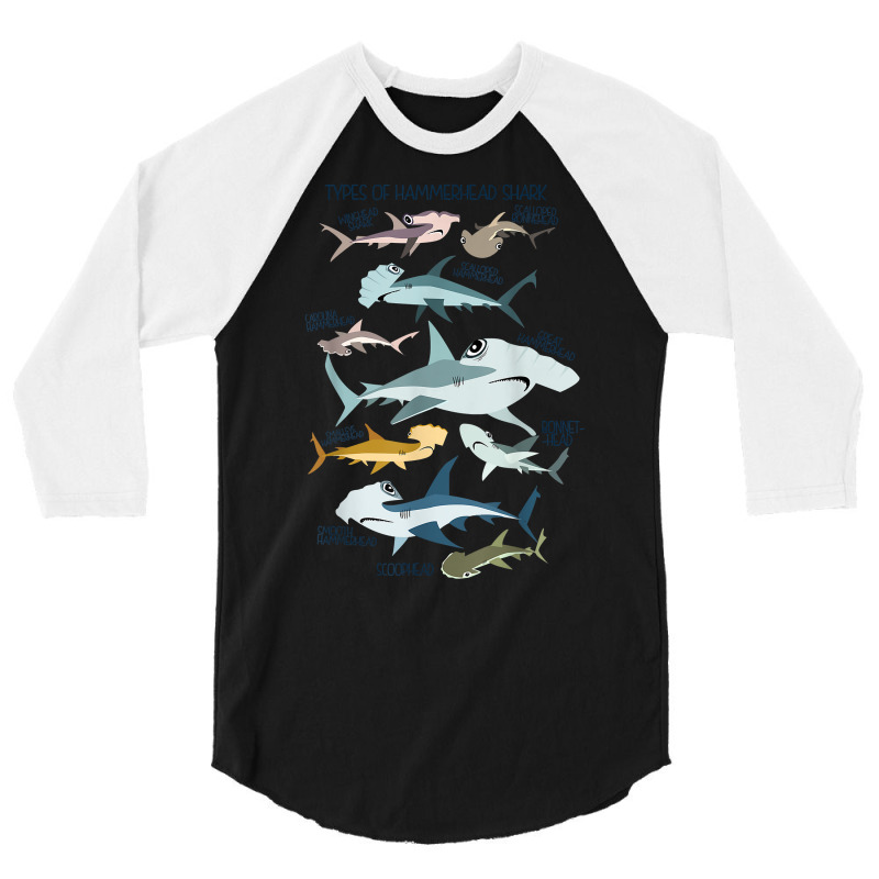 Types Of Hammerhead Shark Guide T Shirt 3/4 Sleeve Shirt | Artistshot