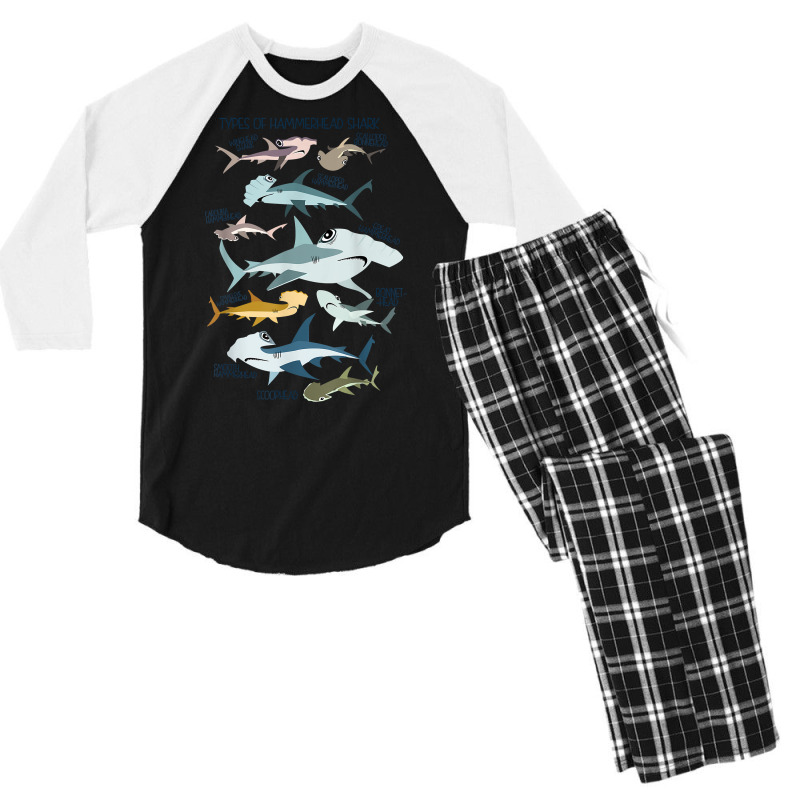 Types Of Hammerhead Shark Guide T Shirt Men's 3/4 Sleeve Pajama Set | Artistshot