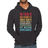 Vintage 16th Birthday Shirt Gifts 16 Years Old Being Awesome T Shirt Vintage Hoodie | Artistshot