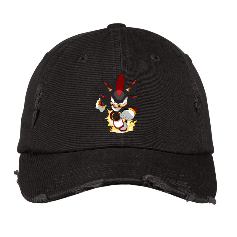 Black Super Hedgehog Running Forward Vintage Cap by AliceBMcDaniel | Artistshot